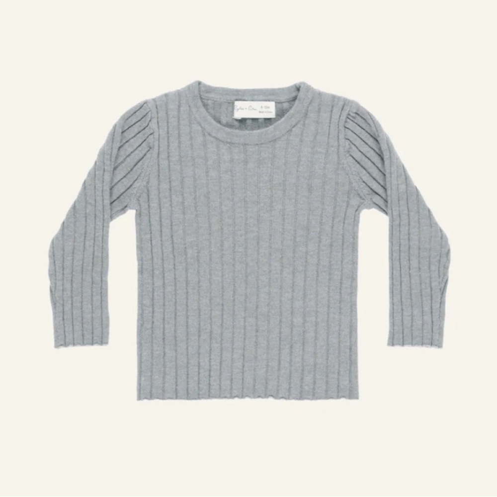 Rylee + Cru knit sweater in dusty blue